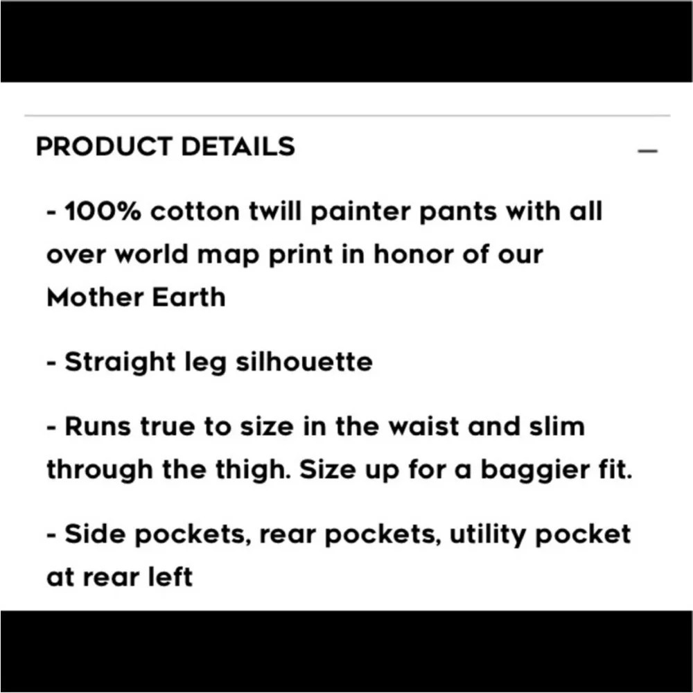 Melody Esani map of the world cargo pants size small - Picture 11 of 11